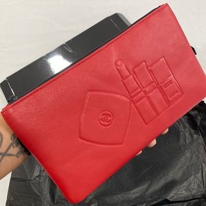 Chanel makeup Clutch red